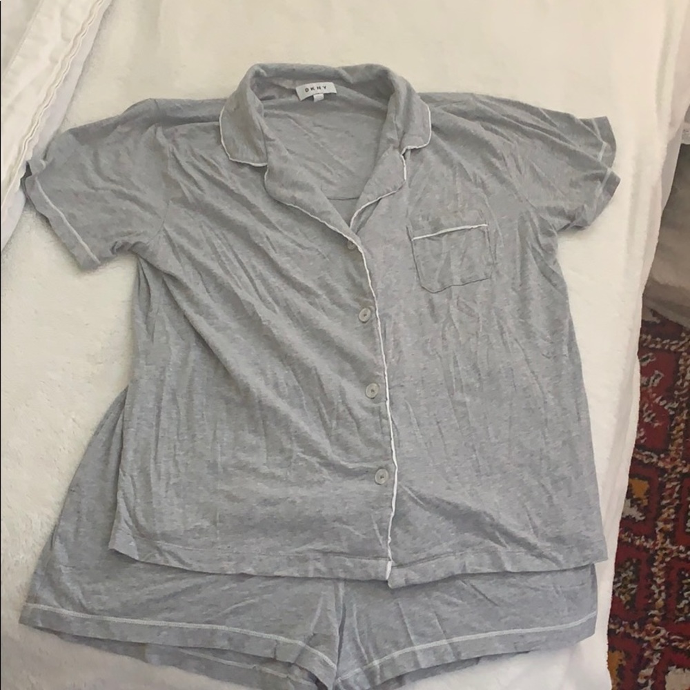 DKNY Gray Short Sleeve Pajama Set